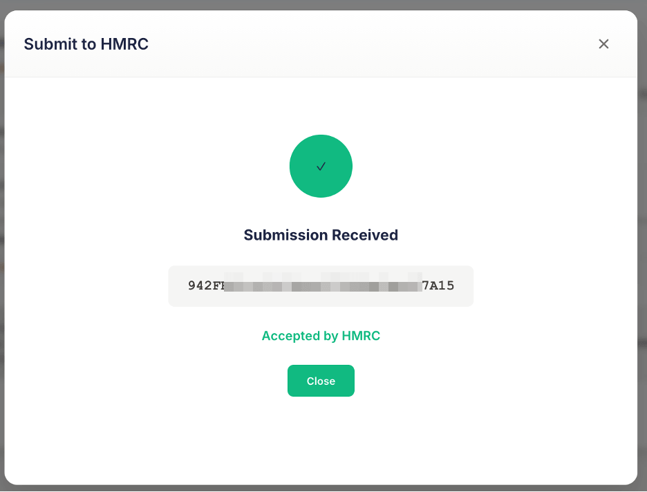 HMRC submission received